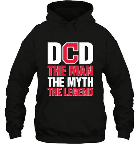 Cleveland Indians Dad The Man The Myth The Legend Father's Day MLB Hooded Sweatshirt Hooded Sweatshirt / Black / S Hooded Sweatshirt - amzapparel