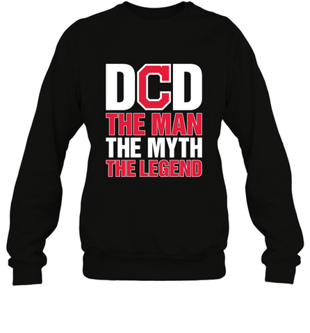 Cleveland Indians Dad The Man The Myth The Legend Father's Day MLB Crewneck Sweatshirt Crewneck Sweatshirt / Black / S Crewneck Sweatshirt - amzapparel