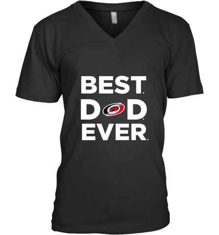 Best Carolina Hurricanes Dad Ever Hockey NHL Fathers Day GIft For Daddy Men's V-Neck T-Shirt Men's V-Neck T-Shirt / Black / S Men's V-Neck T-Shirt - amzapparel