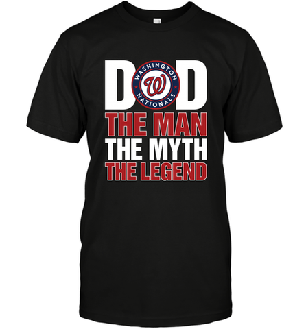 Washington Nationals Dad The Man The Myth The Legend Father's Day MLB Men's T-Shirt Men's T-Shirt / Black / S Men's T-Shirt - amzapparel