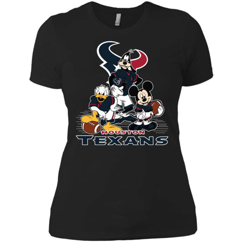 Mickey Mouse Houston Texans American Football Nfl Sports Shirt Women Cotton T-Shirt