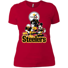 Mickey Mouse Pittsburgh Steelers American Football Nfl Sports Shirt Women Cotton T-Shirt Women Cotton T-Shirt - amzapparel