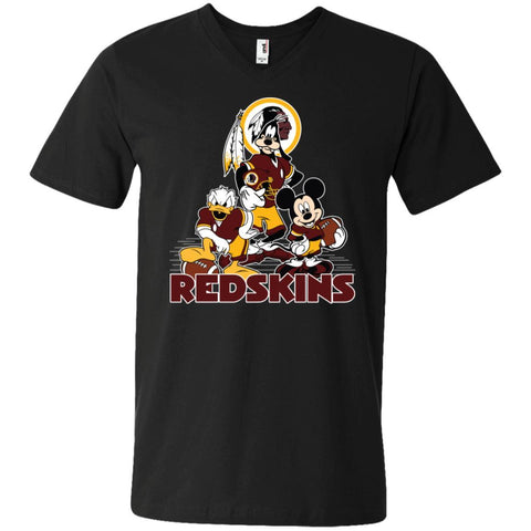 Mickey Mouse Washington Redskins American Football Nfl Sports Shirt Men V-Neck T-Shirt Black / S Men V-Neck T-Shirt - amzapparel