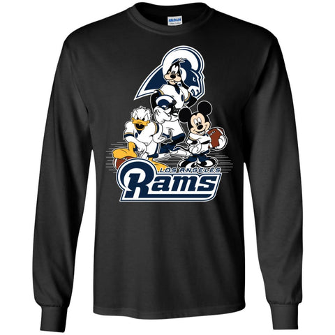 Mickey Mouse Los Angeles Rams American Football Nfl Sports Shirt Men Long Sleeve Shirt Black / S Men Long Sleeve Shirt - amzapparel