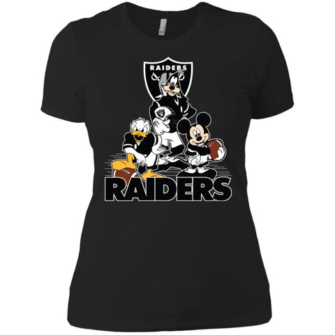 Mickey Mouse Oakland Raiders American Football Nfl Sports Shirt Women Cotton T-Shirt Black / X-Small Women Cotton T-Shirt - amzapparel