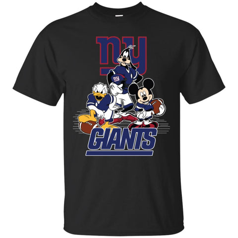 Mickey Mouse New York Giants American Football Nfl Sports Shirt Men Cotton T-Shirt Black / S Men Cotton T-Shirt - amzapparel