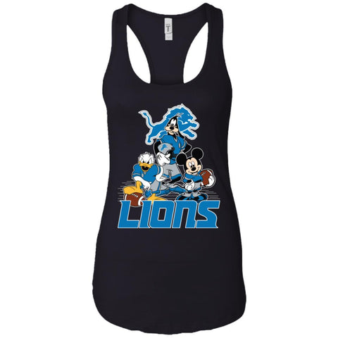 Mickey Mouse Detroit Lions American Football Nfl Sports Shirt Women Tank Top Black / X-Small Women Tank Top - amzapparel