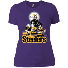 Mickey Mouse Pittsburgh Steelers American Football Nfl Sports Shirt Women Cotton T-Shirt Women Cotton T-Shirt - amzapparel