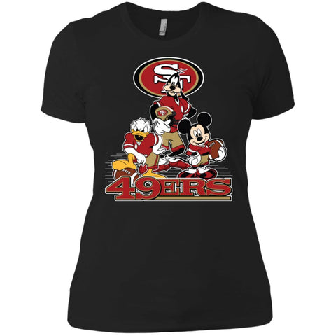 Mickey Mouse San Francisco 49ers American Football Nfl Sports Shirt Women Cotton T-Shirt Black / X-Small Women Cotton T-Shirt - amzapparel