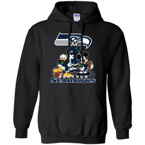 Mickey Mouse Seattle Seahawks American Football Nfl Sports Shirt Pullover Hoodie Sweatshirt Black / S Pullover Hoodie Sweatshirt - amzapparel
