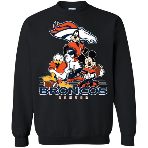 Mickey Mouse Denver Broncos American Football Nfl Sports Shirt Crewneck Pullover Sweatshirt Black / S Crewneck Pullover Sweatshirt - amzapparel