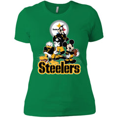 Mickey Mouse Pittsburgh Steelers American Football Nfl Sports Shirt Women Cotton T-Shirt Women Cotton T-Shirt - amzapparel