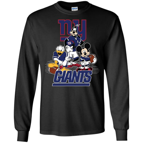 Mickey Mouse New York Giants American Football Nfl Sports Shirt Men Long Sleeve Shirt Black / S Men Long Sleeve Shirt - amzapparel