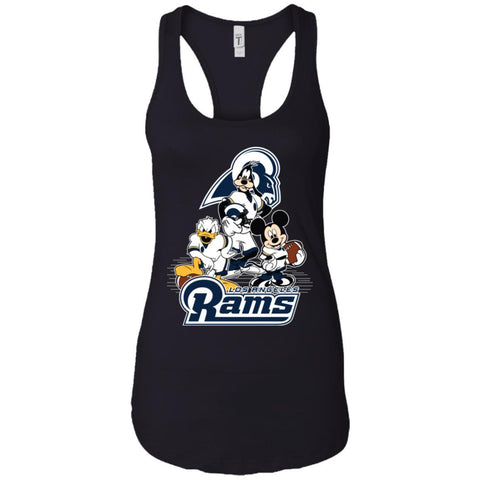 Mickey Mouse Los Angeles Rams American Football Nfl Sports Shirt Women Tank Top Black / X-Small Women Tank Top - amzapparel