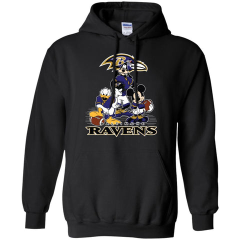 Mickey Mouse Baltimore Ravens American Football Nfl Sports Shirt Pullover Hoodie Sweatshirt Black / S Pullover Hoodie Sweatshirt - amzapparel