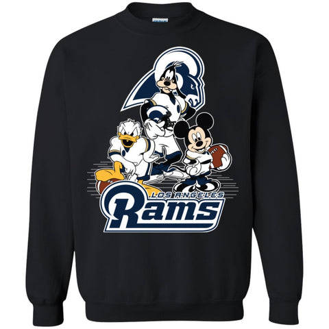 Mickey Mouse Los Angeles Rams American Football Nfl Sports Shirt Crewneck Pullover Sweatshirt Black / S Crewneck Pullover Sweatshirt - amzapparel