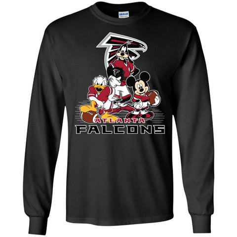 Mickey Mouse Atlanta Falcons American Football Nfl Sports Shirt Men Long Sleeve Shirt Black / S Men Long Sleeve Shirt - amzapparel