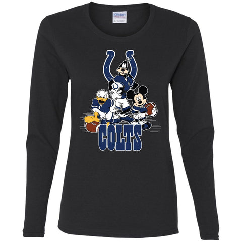 Mickey Mouse Indianapolis Colts American Football Nfl Sports Shirt Women Long Sleeve Shirt Black / S Women Long Sleeve Shirt - amzapparel
