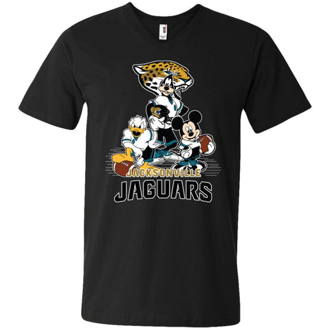 Mickey Mouse Jacksonville Jaguar American Football Nfl Sports Shirt Men V-Neck T-Shirt Black / S Men V-Neck T-Shirt - amzapparel