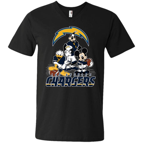 Mickey Mouse Los Angeles Chargers American Football Nfl Sports Shirt Men V-Neck T-Shirt Black / S Men V-Neck T-Shirt - amzapparel