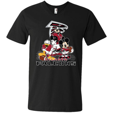 Mickey Mouse Atlanta Falcons American Football Nfl Sports Shirt Men V-Neck T-Shirt Black / S Men V-Neck T-Shirt - amzapparel