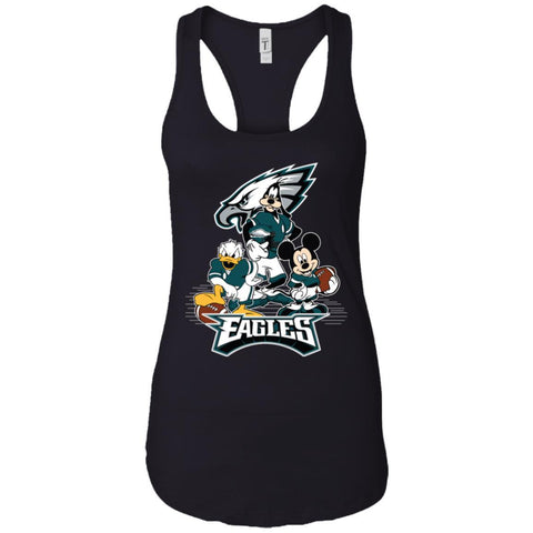 Mickey Mouse Philadelphia Eagle American Football Nfl Sports Shirt Women Tank Top Black / X-Small Women Tank Top - amzapparel