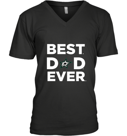 Best Dallas Stars Dad Ever Hockey NHL Fathers Day GIft For Daddy Men's V-Neck T-Shirt Men's V-Neck T-Shirt / Black / S Men's V-Neck T-Shirt - amzapparel