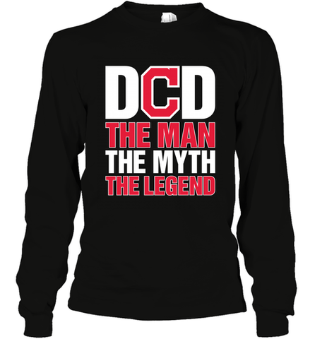 Cleveland Indians Dad The Man The Myth The Legend Father's Day MLB Long Sleeve T-Shirt Long Sleeve T-Shirt / Black / S Long Sleeve T-Shirt - amzapparel