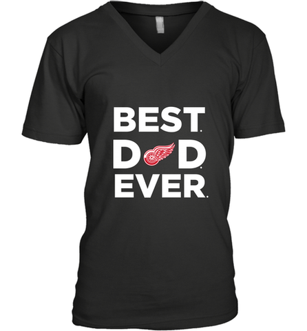 Best Detroit Red Wings Dad Ever Hockey NHL Fathers Day GIft For Daddy Men's V-Neck T-Shirt Men's V-Neck T-Shirt / Black / S Men's V-Neck T-Shirt - amzapparel