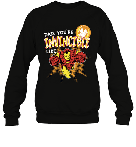 Marvel Iron Man Invincible Dad Father's Day Gifts Crewneck Sweatshirt Crewneck Sweatshirt / Black / S Crewneck Sweatshirt - amzapparel
