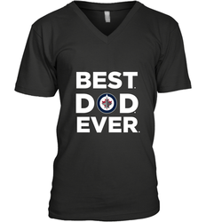 Best Winnipeg Jets Dad Ever Hockey NHL Fathers Day GIft For Daddy Men's V-Neck T-Shirt