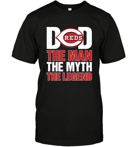 Cincinnati Reds Dad The Man The Myth The Legend Father's Day MLB Men's T-Shirt Men's T-Shirt / Black / S Men's T-Shirt - amzapparel
