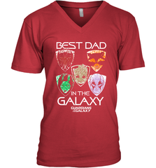 Marvel Guardians Of The Galaxy Best Dad In The Galaxy Father's Day Gifts Men's V-Neck T-Shirt Men's V-Neck T-Shirt - amzapparel