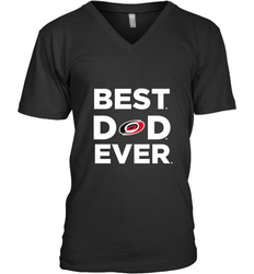 Best Carolina Hurricanes Dad Ever Hockey NHL Fathers Day GIft For Daddy Men's V-Neck T-Shirt