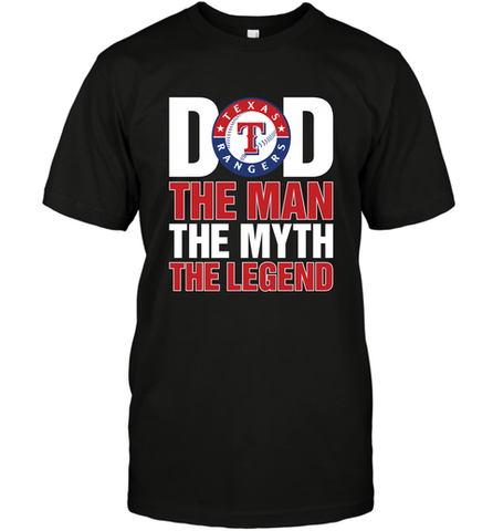 Texas Rangers Dad The Man The Myth The Legend Father's Day MLB Men's T-Shirt Men's T-Shirt / Black / S Men's T-Shirt - amzapparel