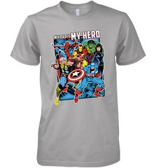 Marvel Heros My Dad My Hero Father's Day Gifts Men's Premium T-Shirt Men's Premium T-Shirt - amzapparel