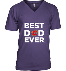 Best Calgary Flames Dad Ever Hockey NHL Fathers Day GIft For Daddy Men's V-Neck T-Shirt Men's V-Neck T-Shirt - amzapparel