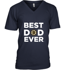 Best Boston Bruins Dad Ever Hockey NHL Fathers Day GIft For Daddy Men's V-Neck T-Shirt Men's V-Neck T-Shirt - amzapparel