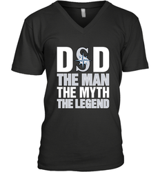 Seattle Mariners Dad The Man The Myth The Legend Father's Day MLB Men's V-Neck T-Shirt
