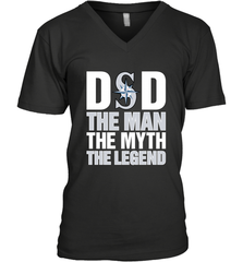 Seattle Mariners Dad The Man The Myth The Legend Father's Day MLB Men's V-Neck T-Shirt Men's V-Neck T-Shirt - amzapparel