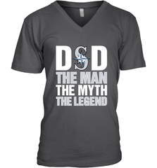 Seattle Mariners Dad The Man The Myth The Legend Father's Day MLB Men's V-Neck T-Shirt Men's V-Neck T-Shirt - amzapparel