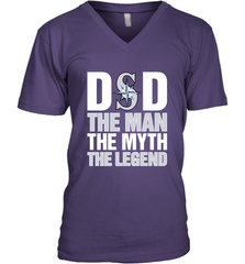 Seattle Mariners Dad The Man The Myth The Legend Father's Day MLB Men's V-Neck T-Shirt Men's V-Neck T-Shirt - amzapparel