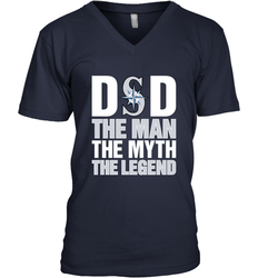 Seattle Mariners Dad The Man The Myth The Legend Father's Day MLB Men's V-Neck T-Shirt