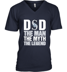 Seattle Mariners Dad The Man The Myth The Legend Father's Day MLB Men's V-Neck T-Shirt Men's V-Neck T-Shirt - amzapparel