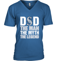 Seattle Mariners Dad The Man The Myth The Legend Father's Day MLB Men's V-Neck T-Shirt Men's V-Neck T-Shirt - amzapparel