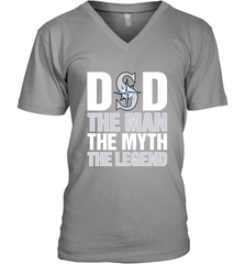 Seattle Mariners Dad The Man The Myth The Legend Father's Day MLB Men's V-Neck T-Shirt Men's V-Neck T-Shirt - amzapparel