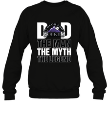 Colorado Rockies Dad The Man The Myth The Legend Father's Day MLB Crewneck Sweatshirt Crewneck Sweatshirt - amzapparel