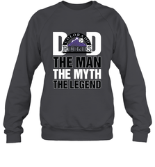 Colorado Rockies Dad The Man The Myth The Legend Father's Day MLB Crewneck Sweatshirt Crewneck Sweatshirt - amzapparel