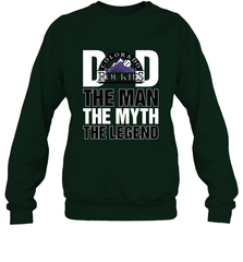 Colorado Rockies Dad The Man The Myth The Legend Father's Day MLB Crewneck Sweatshirt Crewneck Sweatshirt - amzapparel