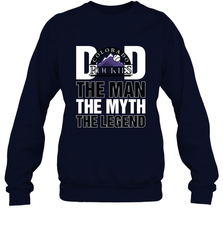 Colorado Rockies Dad The Man The Myth The Legend Father's Day MLB Crewneck Sweatshirt Crewneck Sweatshirt - amzapparel